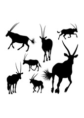 Arabian oryx animal silhouettes