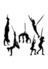 Bungee dance performance silhouettes