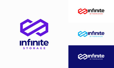 infinity box storage Technology logo, Infinity Cloud Storage logo template