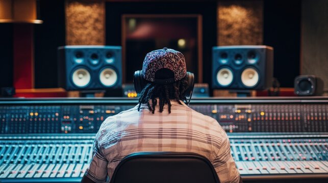 Person working in a recording studio