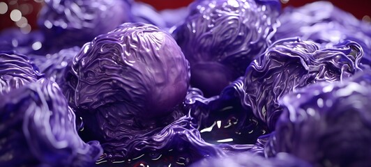 Tiny figures from life red Cabbage,generative AI