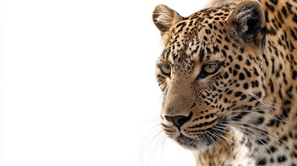 Obraz premium Expertise in wildlife photography showcased by this powerful leopard portrait with intense eyes and detailed fur