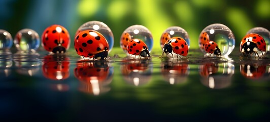 Tiny figures from life ladybug,generative AI