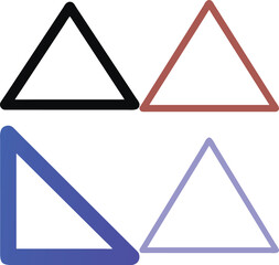 Set of Colorful Triangle Polygon Vector Shapes – Geometric Outline Icons