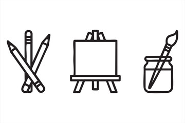 Vector illustration of art and education tools icons for creativity and design projects