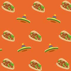 타코 멕시칸 모자 배경