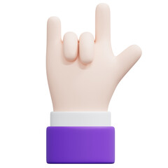 3D Rock Hand Gesture Icon