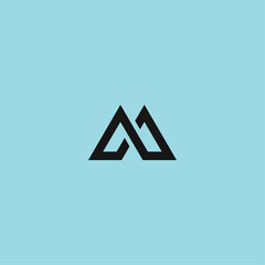 Letter M logo icon flat vector design