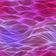 Hand drawn colorful seamless pattern with abstract flowing lines, organic textile texture and wavy motif, mixed media design for fabric, wallpaper, wrapping paper, fashion prints and decorative art