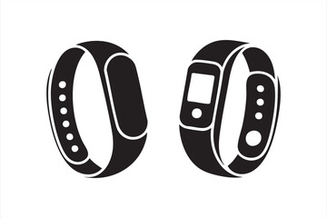 Modern fitness tracker device symbols for activity, prevention, and wellness projects