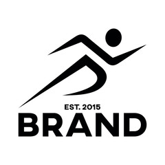 Modern logo running man letters P, S