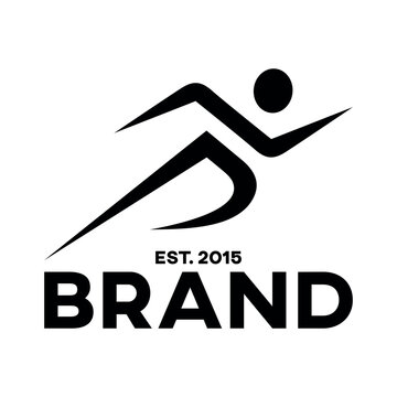 Modern logo running man letters P, S