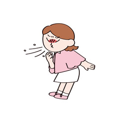 くしゃみをする子供のイラスト