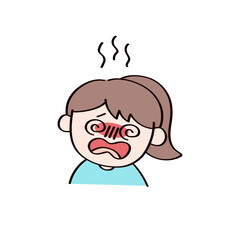 熱中症の子供のイラスト