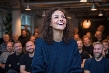 A diverse group of professionals of different ethnicities and backgrounds, working together in a harmonious and inclusive office environment.