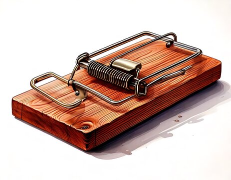 Wooden mouse trap, detailed