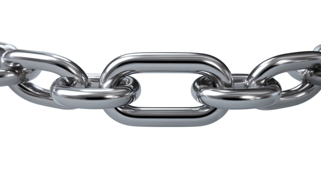Close-up of a metallic chain links