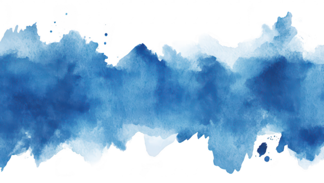 A serene watercolor splash in varying shades of blue. creating a calming backdrop for artistic projects. presentations. or digital designs. with soft edges and abstract patterns enhancing visual appea