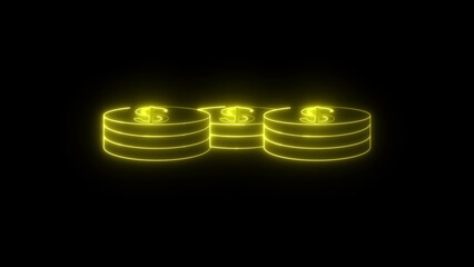 Stack of dollars icon, money cash symbol, financial wealth sign, banking and currency design, business payment