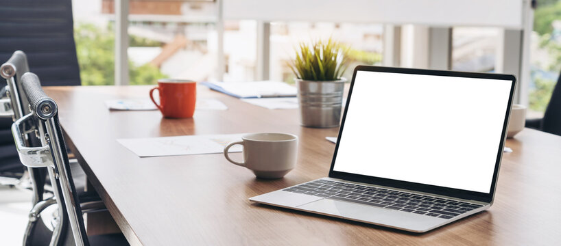 White empty screen on modish computer for your design mock up on the monitor display