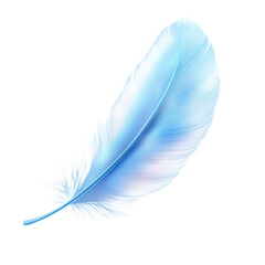 A delicate. soft blue feather gracefully resting on a smooth surface. illuminated by gentle light. creating an ethereal atmosphere that evokes tranquility and serenity
