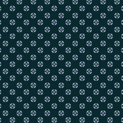 Small White Floral Doodle Seamless Pattern on Classic Blue Background – Modern Textile Print Design