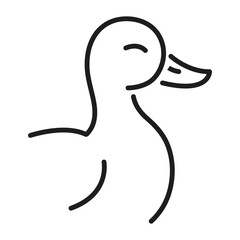 duckling simple line vector icon