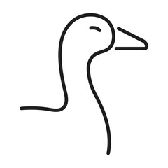goose simple line vector icon
