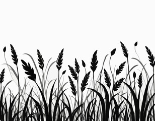 grass black silhouette isolated vector