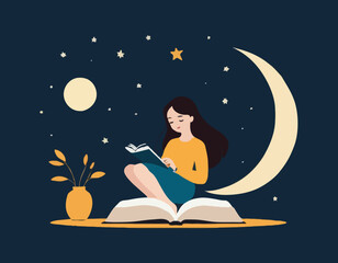 Young Girls writer in the moon