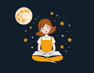 Young Girls writer in the moon