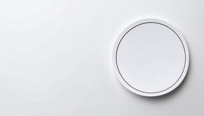 White Circle on White Background Minimalist Design
