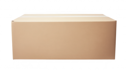 A plain cardboard box resting on a clean white surface. ideal for shipping or storage. with no visible markings or logos. representing minimalism and practicality in packaging