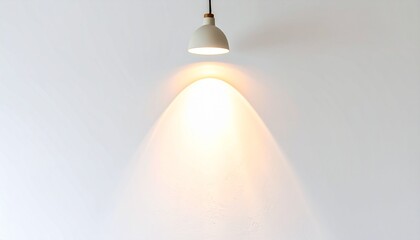 Off White Pendant Lamp Illuminating White Wall