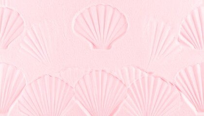 Pink Seashell Pattern Texture Background