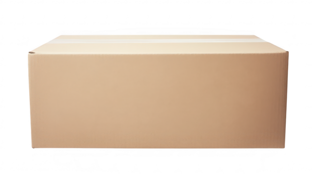 A plain cardboard box resting on a clean white surface. ideal for shipping or storage. with no visible markings or logos. representing minimalism and practicality in packaging