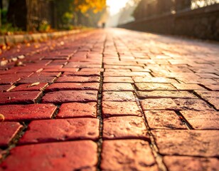 Obraz premium Autumn path in sunlight