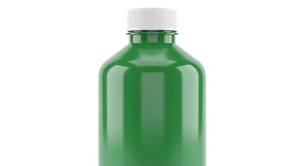 Green Pharmaceutical Bottle Isolated on White Medicine Supplements Healthcare