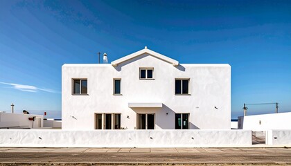 White Two Story House Under Clear Blue Sky