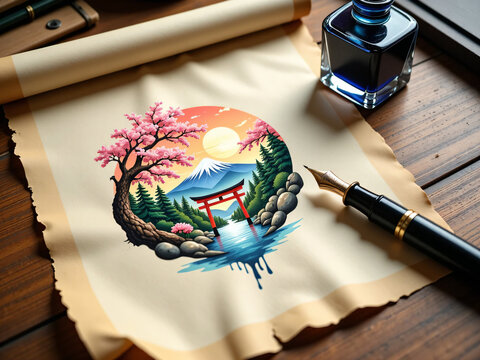 old paper with feather and ink