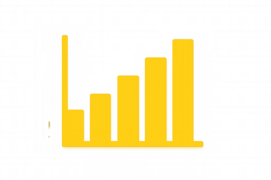 Bar chart showing data analysis and financial growth, symbolizing business progress, success, and rising statistics on transparent background