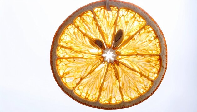 Dried Orange Slice Backlit Close Up