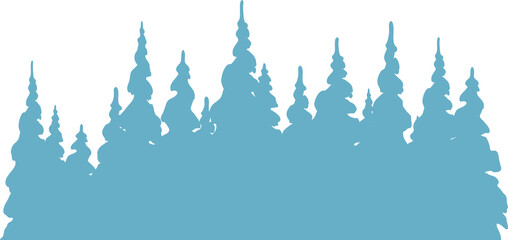 Christmas tree. panorama, landscape  Christmas and New Year celebration concept. Cartoon style.transparent, png, illustration