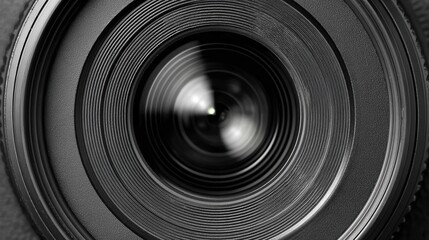 Close-up view of a camera lens.