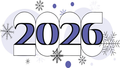 Stylish 2026 new year design, perfect for greeting cards and winter designs