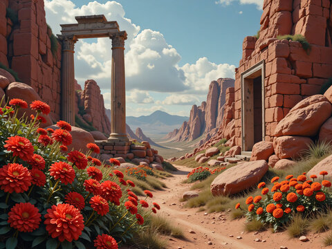 flowers in the old city
