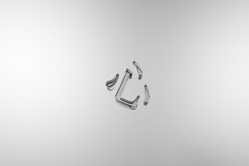 ガラスで作られた「心」の漢字