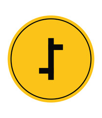 Obraz premium Bold Yellow Circle with Abstract Black Shape Inside for Graphic Use