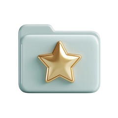 Gold Star on Teal Folder: Premium Quality Icon
