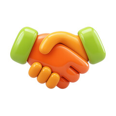 3D Animated Handshake: Partnership, Teamwork Icon
